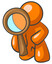 Orange Man Looking Through Magnifying Glass