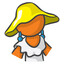 Orange Person Lady with Yellow Hat