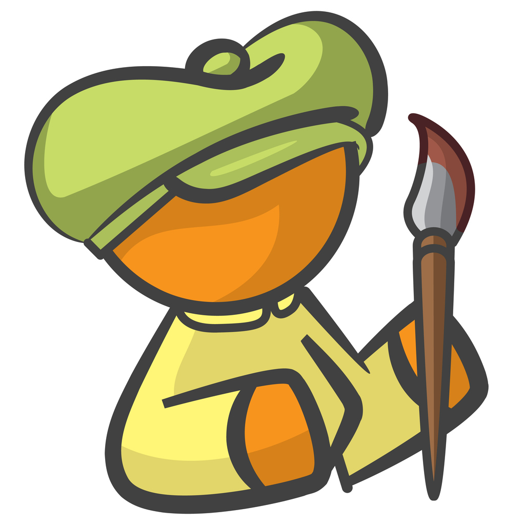 Orange Person Artist with Brush