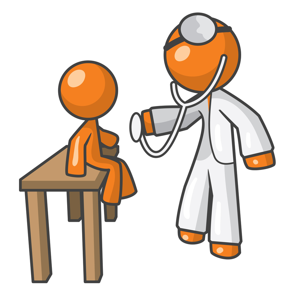 Orange Person Doctor with Child Patient