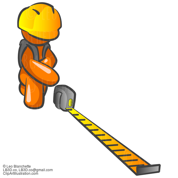 Orange Man Construction Worker Measuring #24291
