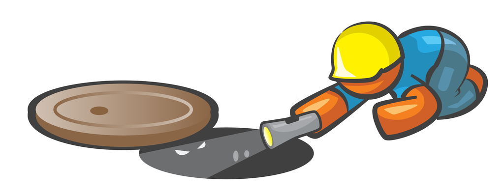 Orange Man Sewer Worker