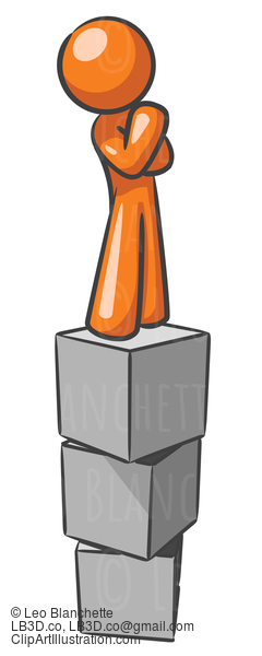 Design Mascot Standing On Blocks #24302