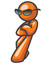 Orange Person with Sunglasses looking cool