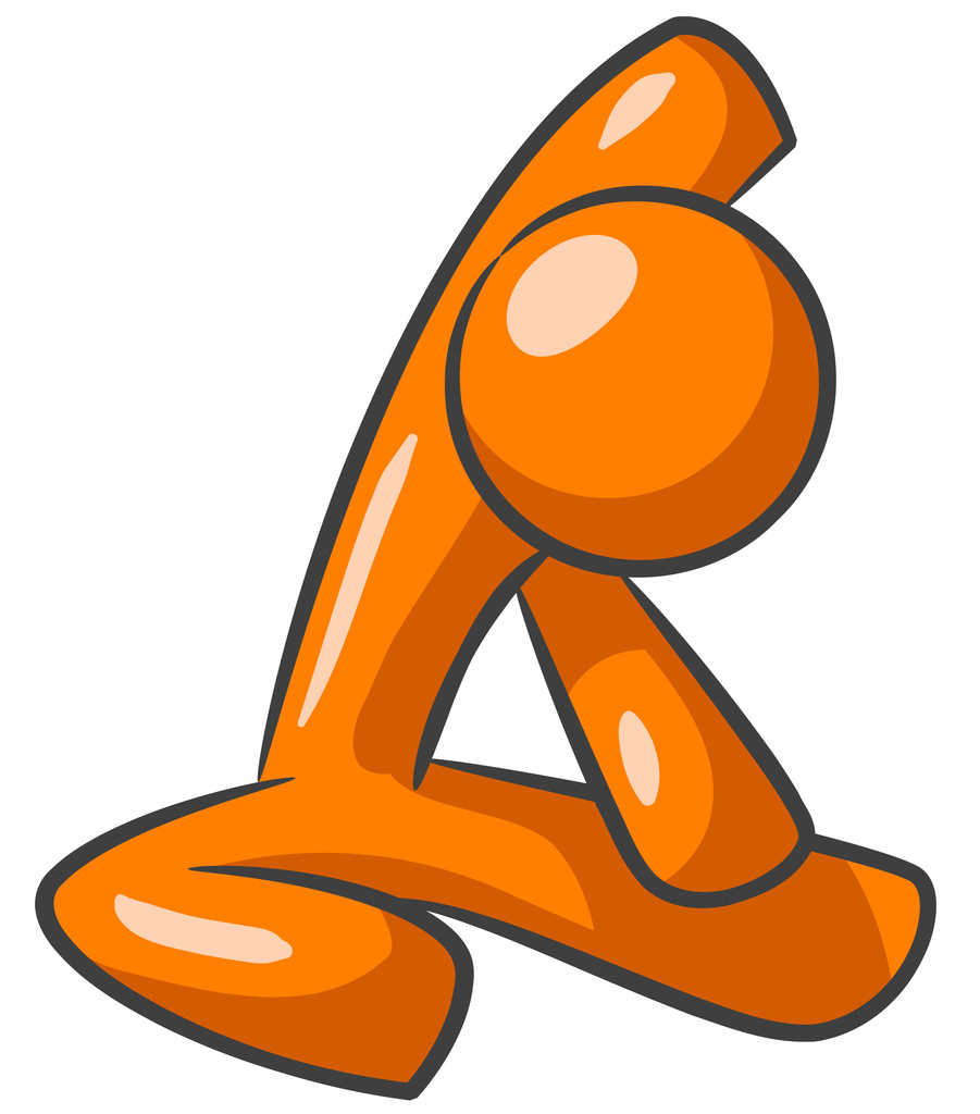 Orange Man Working Out Bending