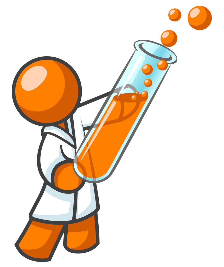Orange Man Scientist Test Tube