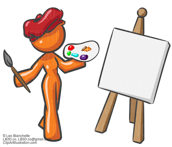 Design Mascot Woman Painter #24331