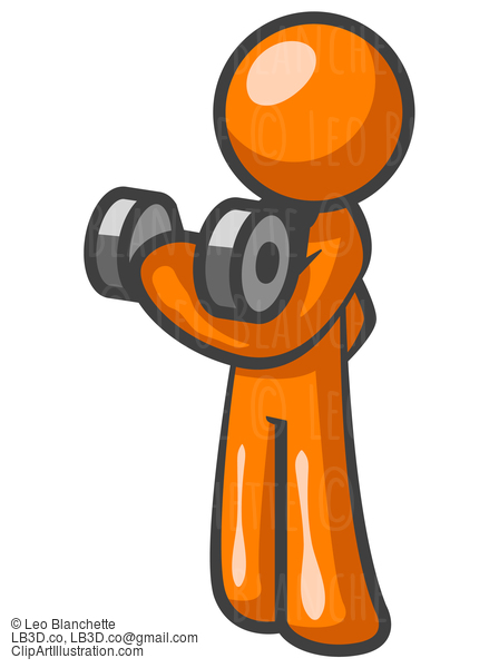 Orange Man Curling Dumbbell #24344