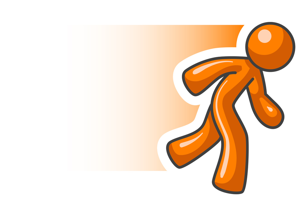 Orange Man Running and Motion Blur