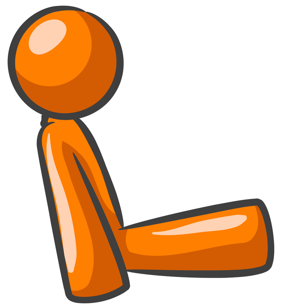 Orange Man Sitting Good Posture