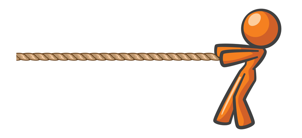 Orange Woman Tug of War