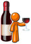 Orange Man Red Wine Glass and Bottle