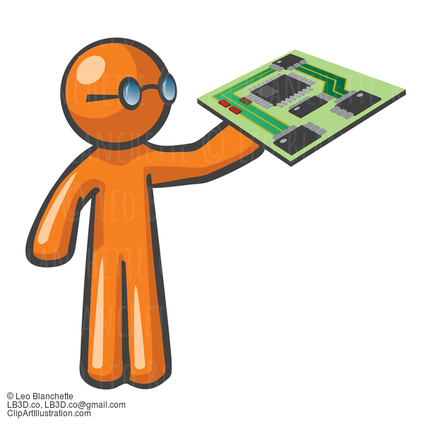 Orange Man Computer Mother Board #24374