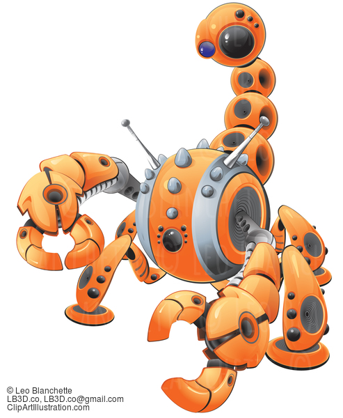 Orange Scorpion Robot #23684