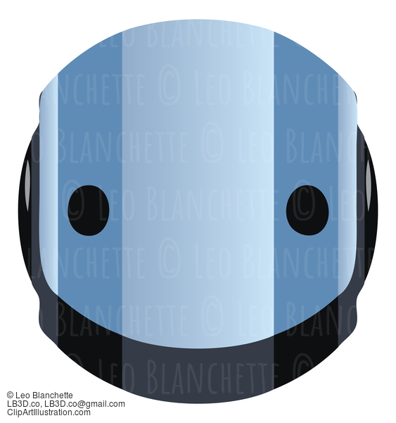 Glossy Blue Robot Head Or Icon #23688