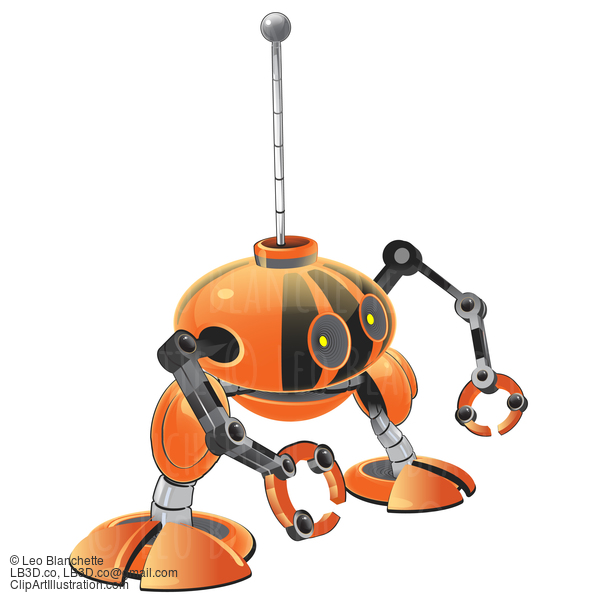 Orange Miniature Robot #23697