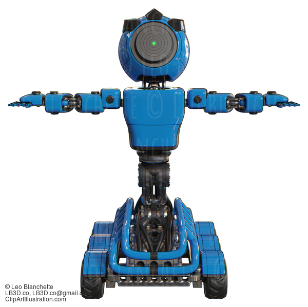 Android Containing Green Dot Eye Corn Row Plastic Hair And Light Chest Exoshielding And Prototype Exoplate Chest And Six-Wheeler Base. Blue. T-Pose. #20755