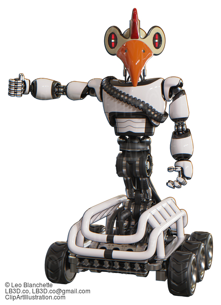 Robot Containing Bird Skull Head And Red Line Eyes And Chicken D #20789