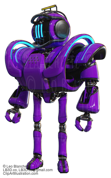 Cyborg Containing Digital Display Head And Three Vertical Line Design And Led And Protection Bars And Heavy Upper Chest And Heavy Mech Chest And Battle Mech Chest And Ultralight Foot Exosuit. Purple. #20872