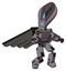 Cyborg containing flat elongated skull head and visor and light chest exoshielding and prototype exoplate chest and pilot's wings assembly and prototype exoplate legs. Halftone gray.