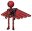 Droid containing dual retro camera head and three-dash cyclops round head and light chest exoshielding and pilot's wings assembly and no chest plating and ultralight foot exosuit.