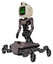 Cyborg containing old computer monitor and angry pixels face and retro-futuristic webcam and light chest exoshielding and ultralight chest exosuit and insect walker legs. Light pink beige.