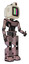 Droid containing old computer monitor and please stand by pixel design and retro-futuristic webcam and light chest exoshielding and ultralight chest exosuit and prototype exoplate legs.