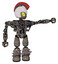 Bot containing grey alien style head and yellow eyes with blue pupils and galea roman soldier ornament and helmet and heavy upper chest and no chest plating and light leg exoshielding .