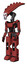 Cyborg containing flat elongated skull head and light chest exoshielding and ultralight chest exosuit and prototype exoplate legs. Light brick red. Facing right view.