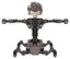 Droid containing bird skull head and bone skull eye holes and bird feather design and heavy upper chest and no chest plating and insect walker legs. Light pink beige. T-pose.