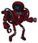 Robot containing digital display head and wince symbol expression and heavy upper chest and heavy mech chest and battle mech chest and ultralight foot exosuit. Grunge dots royal red.