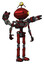 Bot containing oval wide head and red horizontal visor and minibot ornament and light chest exoshielding and minigun back assembly and no chest plating and ultralight foot exosuit. Matted red.