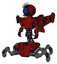 Bot containing digital display head and large eye and eye lashes deco and light chest exoshielding and prototype exoplate chest and stellar jet wing rocket pack and insect walker legs.