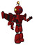 Cyborg containing oval wide head and blue led eyes and minibot ornament and light chest exoshielding and prototype exoplate chest and stellar jet wing rocket pack and light leg exoshielding. Dark red.