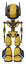Cyborg containing round head and maru eyes and head winglets and light chest exoshielding and no chest plating and light leg exoshielding and megneto-hovers foot mod. Construction yellow halftone.