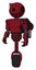 Automaton containing oval wide head and green led ornament and light chest exoshielding and prototype exoplate chest and rocket pack and unicycle wheel. Fire engine red halftone.
