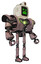 Automaton containing old computer monitor and angry pixels face and retro-futuristic webcam and heavy upper chest and heavy mech chest and green energy core and ultralight foot exosuit.