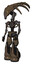 Bot containing flat elongated skull head and light chest exoshielding and no chest plating and light leg exoshielding and stomper foot mod. Light brown halftone. Facing right view.