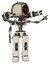 Robot containing round barbed wire round head and light chest exoshielding and minigun back assembly and no chest plating and prototype exoplate legs. Off white toon.