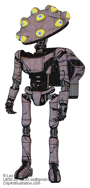 Android Containing Many-Eyed Monster Head Design And Light Chest Exoshielding And Ultralight Chest Exosuit And Rocket Pack And Ultralight Foot Exosuit. Dark Sketch Doodle. #17310