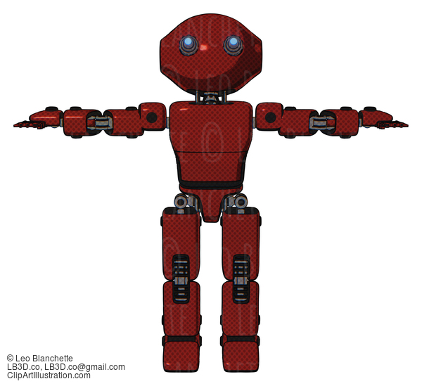 Android Containing Oval Wide Head And Telescopic Steampunk Eyes And Light Chest Exoshielding And Prototype Exoplate Chest And Prototype Exoplate Legs. Matted Red. T-Pose. #17330