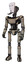Automaton containing humanoid face mask and light chest exoshielding and ultralight chest exosuit and ultralight foot exosuit. Grungy fiberglass. Standing looking right restful pose.