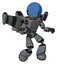 Automaton containing grey alien style head and blue grate eyes and blue helmet and light chest exoshielding and prototype exoplate chest and stellar jet wing rocket pack and light leg exoshielding.