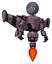 Droid containing grey alien style head and blue grate eyes and light chest exoshielding and prototype exoplate chest and stellar jet wing rocket pack and jet propulsion. Lilac metal. Hero pose.