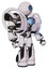 Bot containing dual retro camera head and small happy face round head and heavy upper chest and heavy mech chest and spectrum fusion core chest and light leg exoshielding and stomper foot mod.
