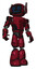 Droid containing digital display head and blank-faced expression and winglets and light chest exoshielding and prototype exoplate chest and light leg exoshielding. Grunge dots royal red. Hero pose.