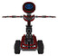 Bot containing digital display head and large eye and light chest exoshielding and no chest plating and tank tracks. Grunge dots dark red. T-pose.
