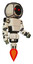 Cyborg containing round barbed wire round head and light chest exoshielding and prototype exoplate chest and jet propulsion. Off white toon. Facing left view.