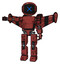 Bot containing digital display head and x face and light chest exoshielding and prototype exoplate chest and stellar jet wing rocket pack and prototype exoplate legs. Grunge matted orange.