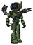 Mech containing digital display head and wince symbol expression and winglets and light chest exoshielding and rubber chain sash and minigun back assembly and prototype exoplate legs.